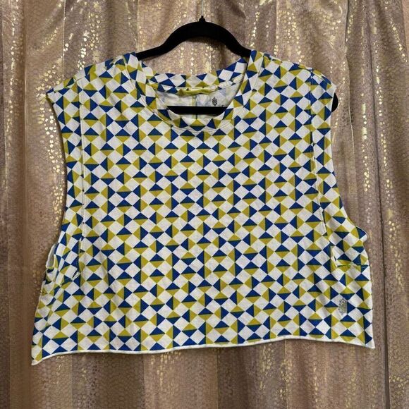 Free People Tops - Free People Movement Inspire Geometric Green Blue Printed Tank XS NWOT